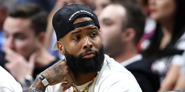 Odell Beckham Jr. attends the Phoenix Suns and Miami Heat game at FTX Arena on November 14, 2022 in Miami, Florida.