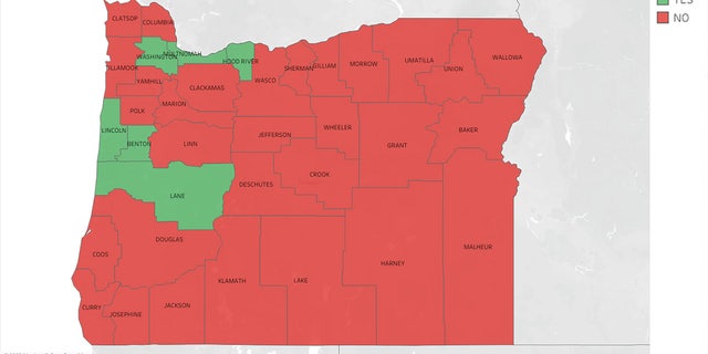 As of Thursday, Nov. 17, 2022, citizens in 30 Oregon counties have voted against Measure 114. 