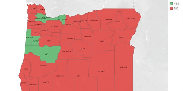 As of Thursday, Nov. 17, 2022, citizens in 30 Oregon counties have voted against Measure 114. 