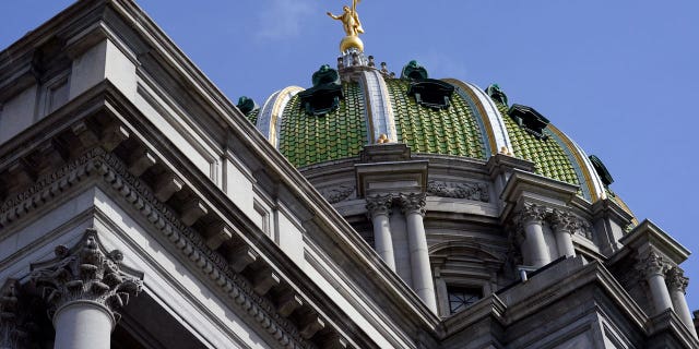 The Pennsylvania Capitol in Harrisburg, PA. Democrats have won a narrow majority in the state legislature's lower chamber.