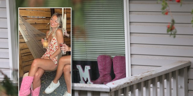 Madison Mogen had a pair of pink cowgirl boots that are still displayed in the window of her rental home near the University of Idaho campus. 