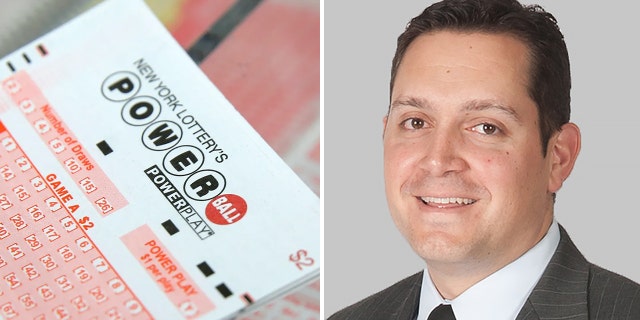 A Powerball ticket shown at left; Andrew Santana is on the right. It's easy to do "too many obligations and quickly spend too much money," he said.