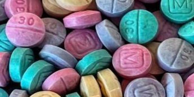 Rainbow fentanyl pills. The Drug Enforcement Administration's office in Houston said it seized more than 7 million fatal fentanyl doses in 2022. 