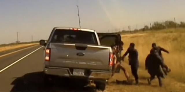 Ten migrants bailed out of the pickup truck when it came to a stop in Zavala County.