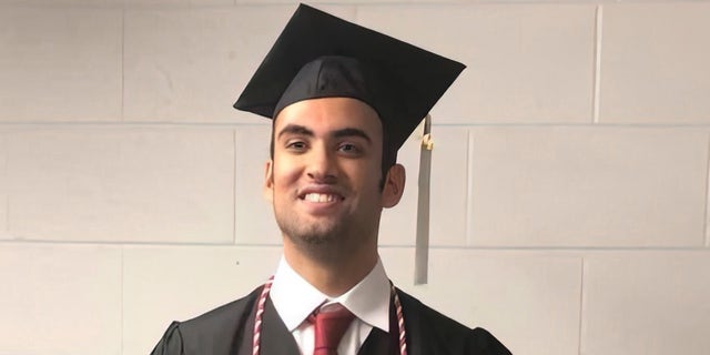 Prince Abdullah bin Faisal al Saud, who was arrested in Saudi Arabia after returning home from college in the U.S., is seen here in his cap and gown after graduating from Northeastern University in Boston, in 2018.