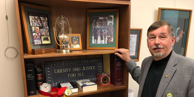 Sen. Brian Boquist poses in his office in the Oregon State Capitol in Salem, Oregon, on July 3, 2019.