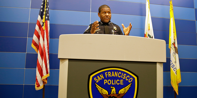 San Francisco Police Chief Bill Scott answers questions during a news conference in San Francisco, on May 21, 2019. The Democratic San Francisco Board of Supervisors could allow police to use potentially lethal, remote-controlled robots in emergency situations. The 11-member board will vote Tuesday, Nov. 29, 2022, on a controversial proposal opposed by civil rights advocates critical of the militarization of police. 