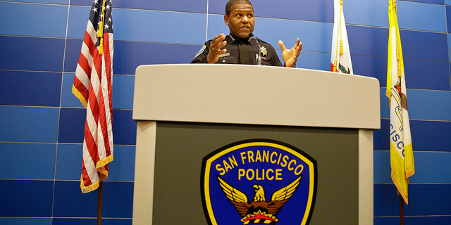 San Francisco Police Chief Bill Scott answers questions during a news conference in San Francisco, on May 21, 2019. The Democratic San Francisco Board of Supervisors could allow police to use potentially lethal, remote-controlled robots in emergency situations. The 11-member board will vote Tuesday, Nov. 29, 2022, on a controversial proposal opposed by civil rights advocates critical of the militarization of police.