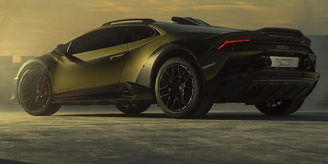 The Huracan Sterrato features protective body cladding and an increased ride height.