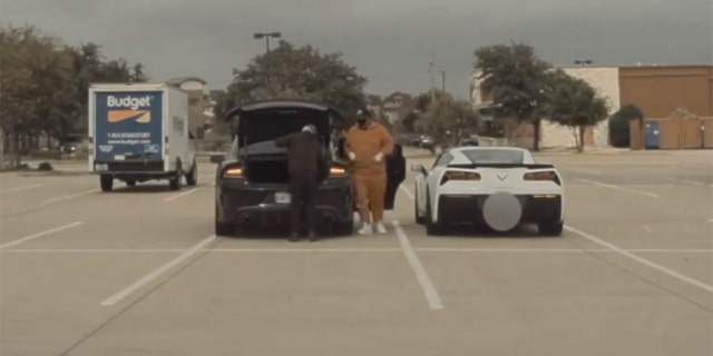 The crime was caught on a Tesla security camera.