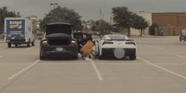 The thieves used a jack to lift the Corvette.
