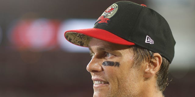 Tom Brady of the Tampa Bay Buccaneers looks on after beating the Los Angeles Rams at Raymond James Stadium on Nov. 6, 2022, in Tampa, Florida.