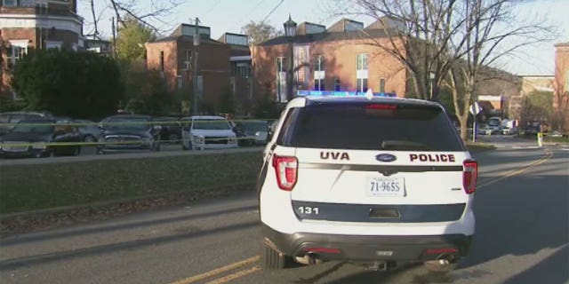 UVA police seen on campus as law enforcement search for shooting suspect Christopher Darnell Jones, Jr. 