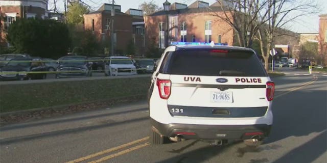 UVA police seen on campus as law enforcement search for shooting suspect Christopher Darnell Jones, Jr. 