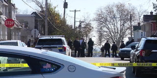 Philadelphia Police respond to a shooting. A 15-year-old boy was shot 10 times and killed Monday.