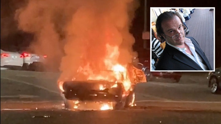 Classic Mustang erupts in flames after alleged DUI crash in California