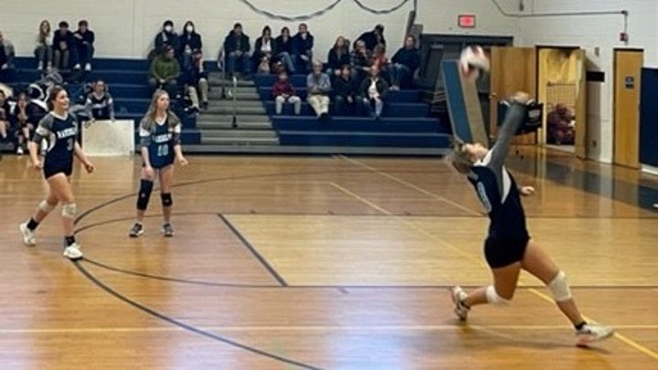 Blake Allen playing volleyball. The school opened her locker room to a biological male who identifies as a girl