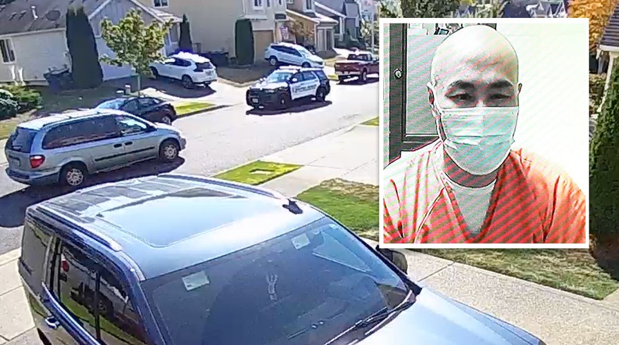 Neighborhood cameras catch Washington kidnapping suspect fleeing past responding officer