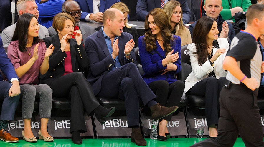 Prince William and Kate Middleton arrive at TD Garden for Celtics game