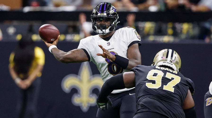 Ravens' Lamar Jackson gets heated with offensive line vs Saints