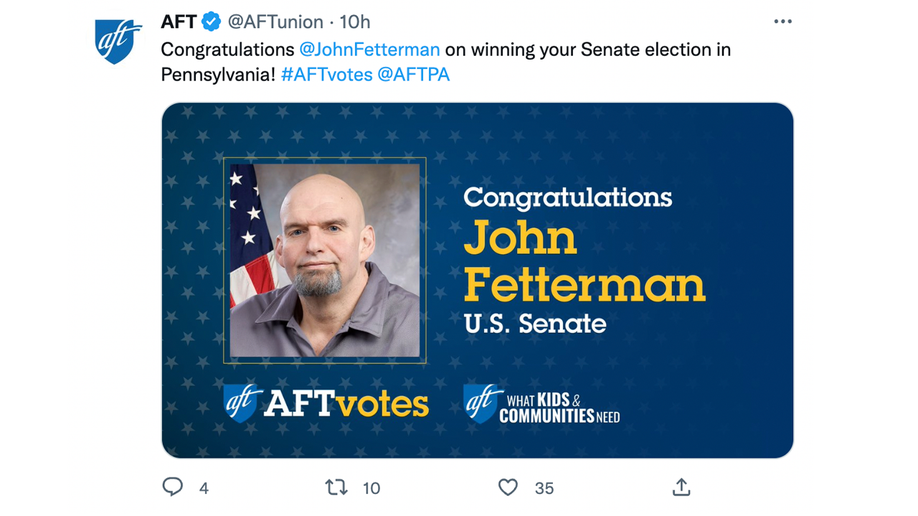 AFT Tweet John Fetterman