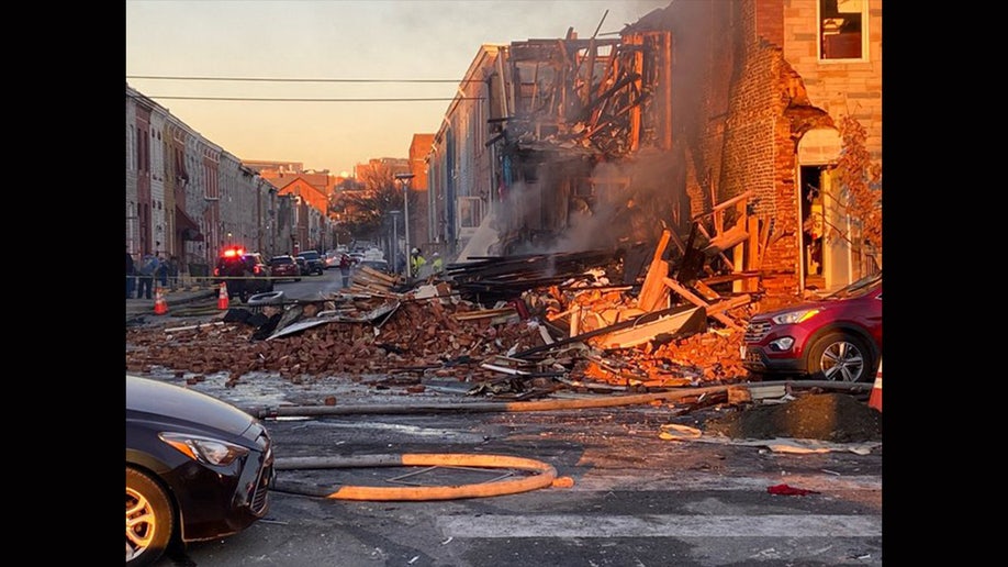 Explosion damage to a house