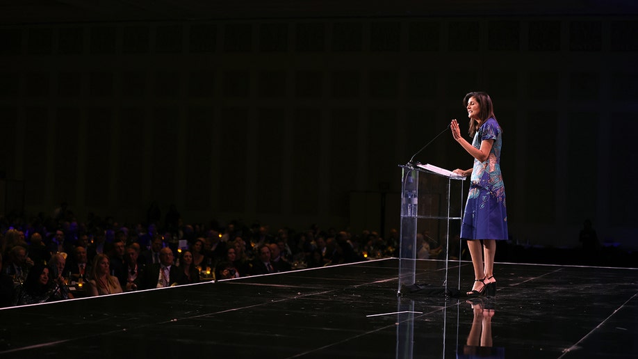 Nikki Haley standing at a podium