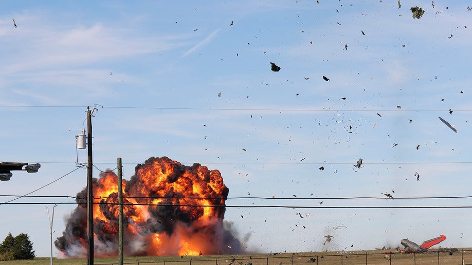 fiery explosion after collision