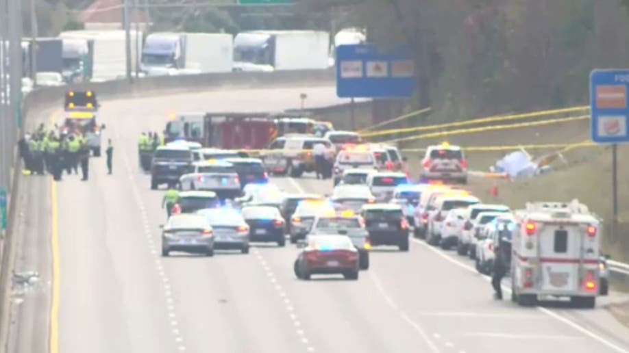 Police Respond helicopter crash I-77