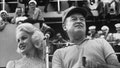Bob Hope and Carroll Baker aboard the Ticonderoga, off the coast of Vietnam in 1972.