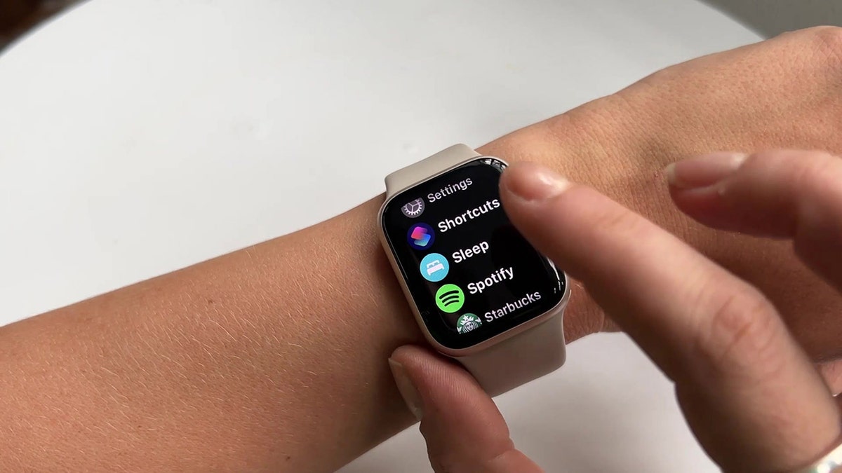 Apple Watch on wrist with sleep app