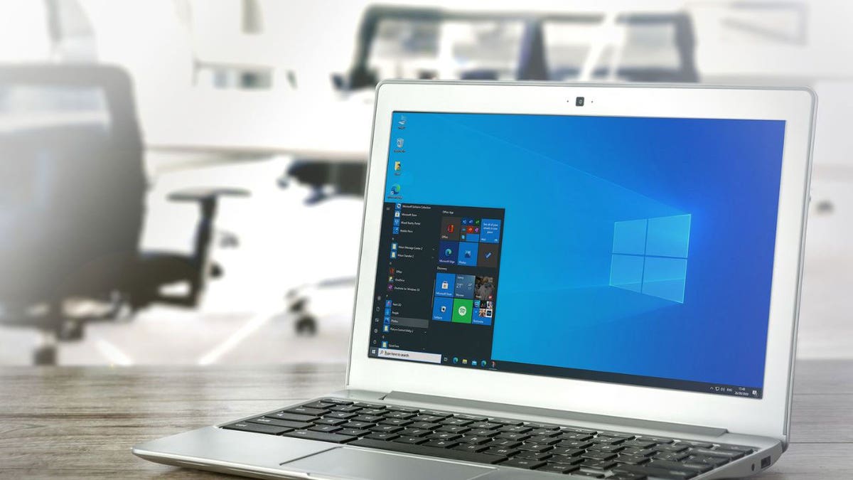 Photo of a laptop on a table.