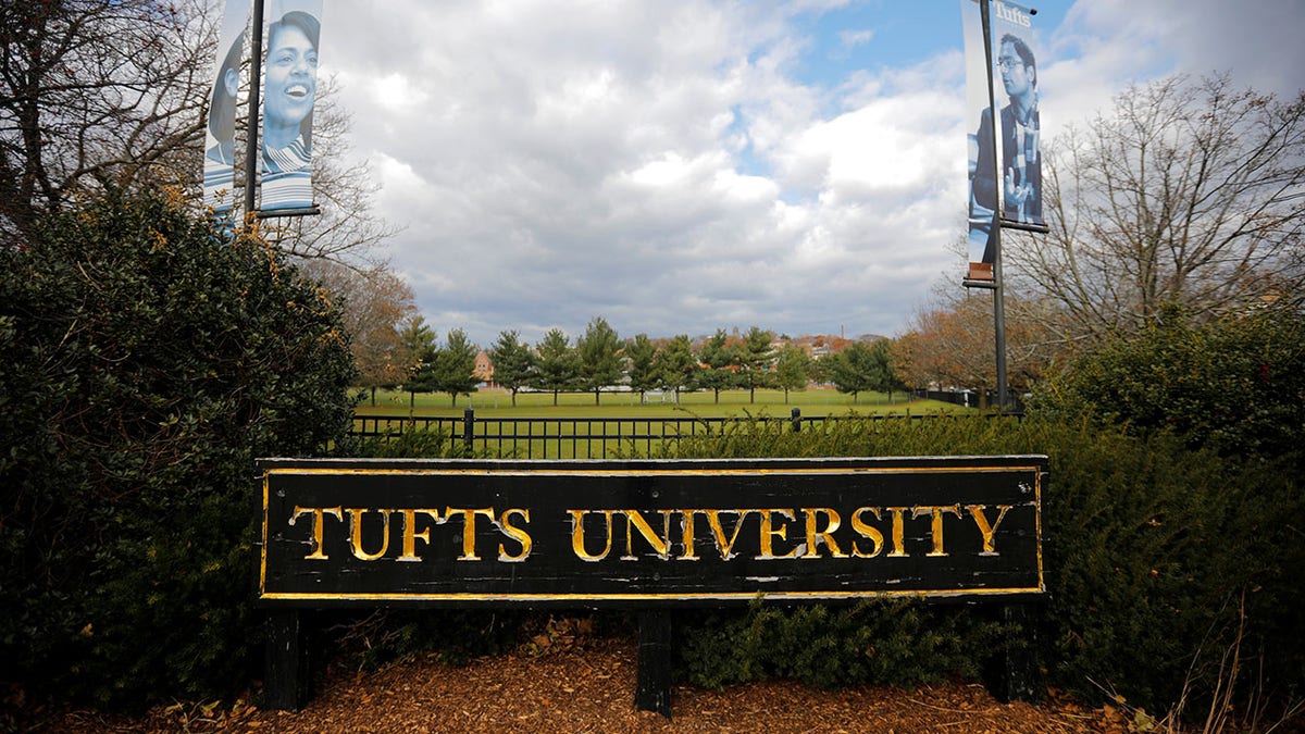 Tufts University campus sign