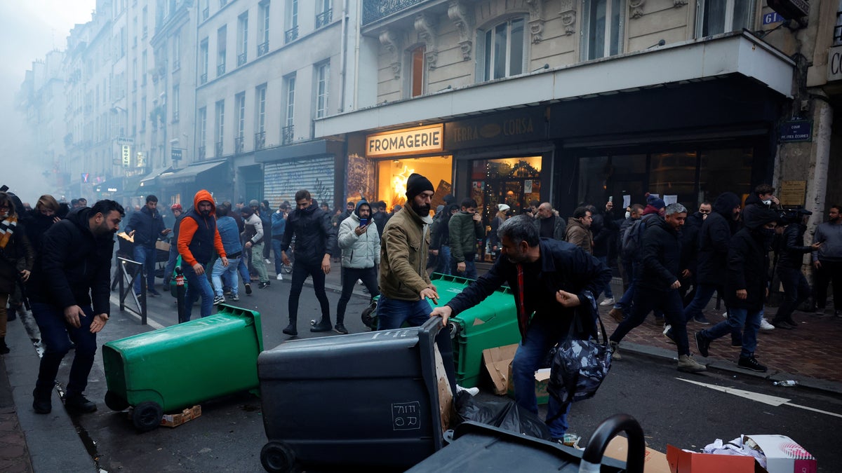 demonstrators paris shooting