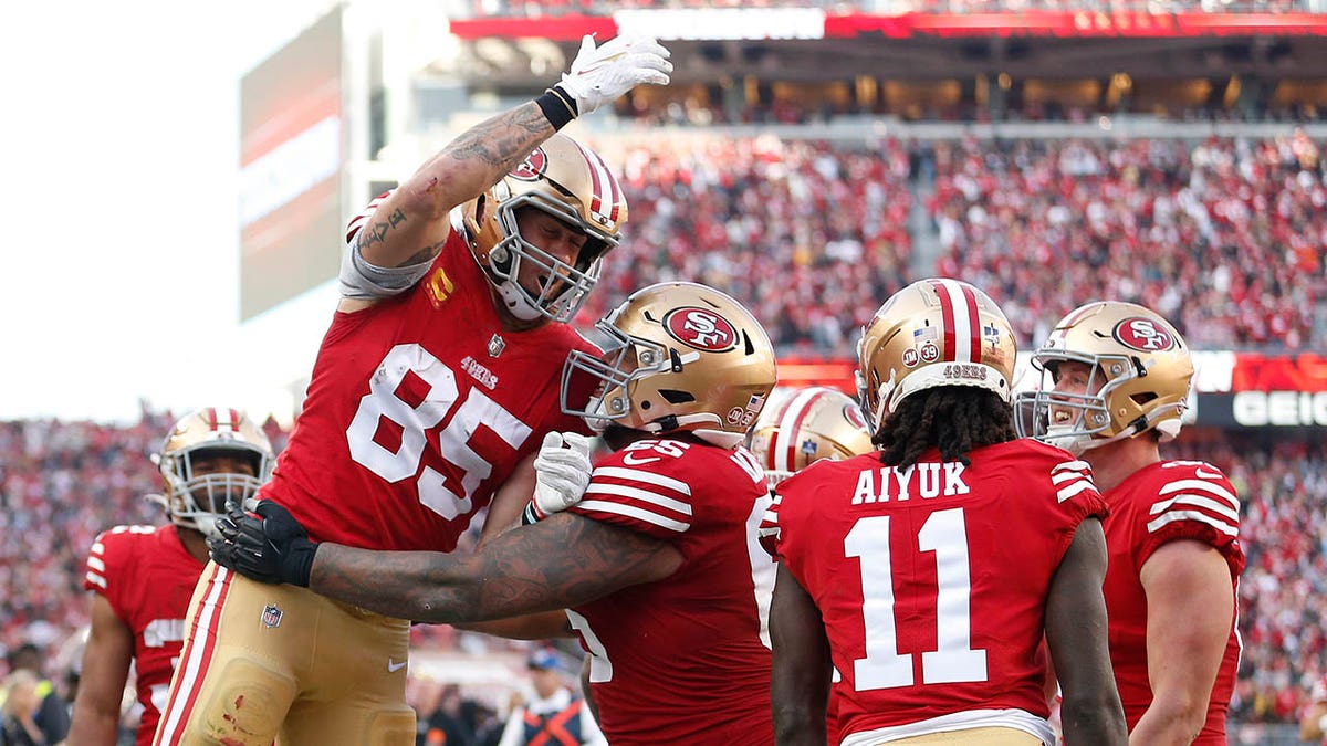 George Kittle celebrates