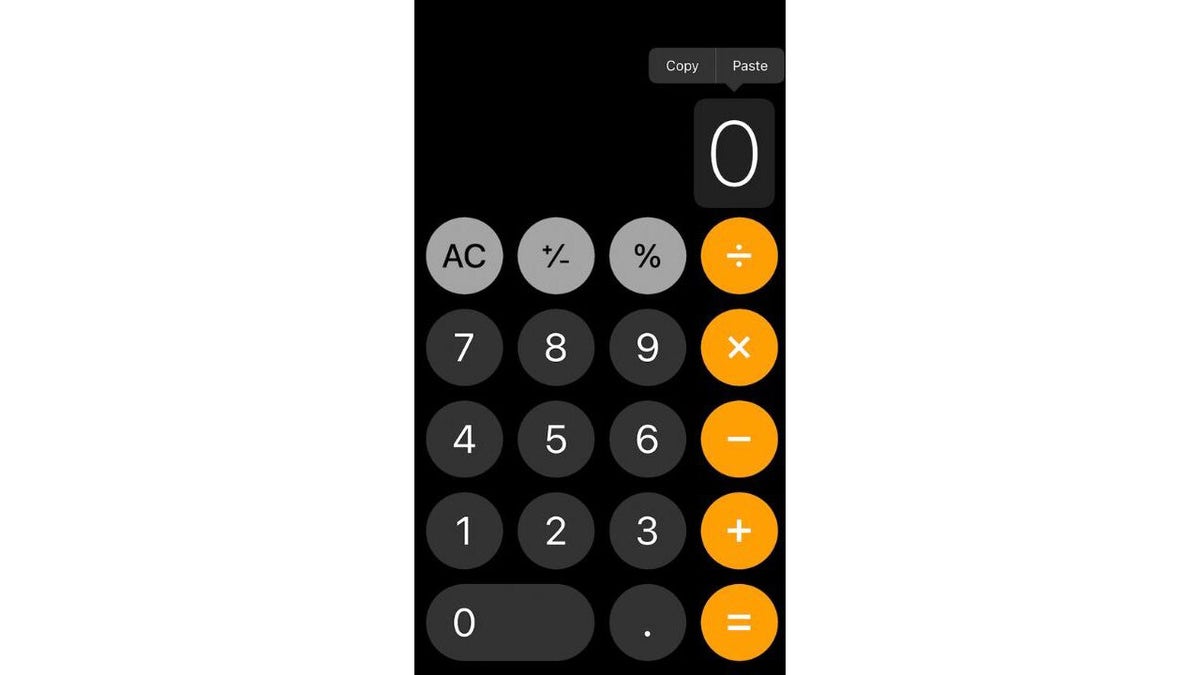 calculator on an iPhone