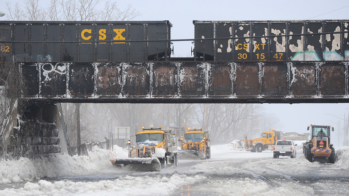 Plows working