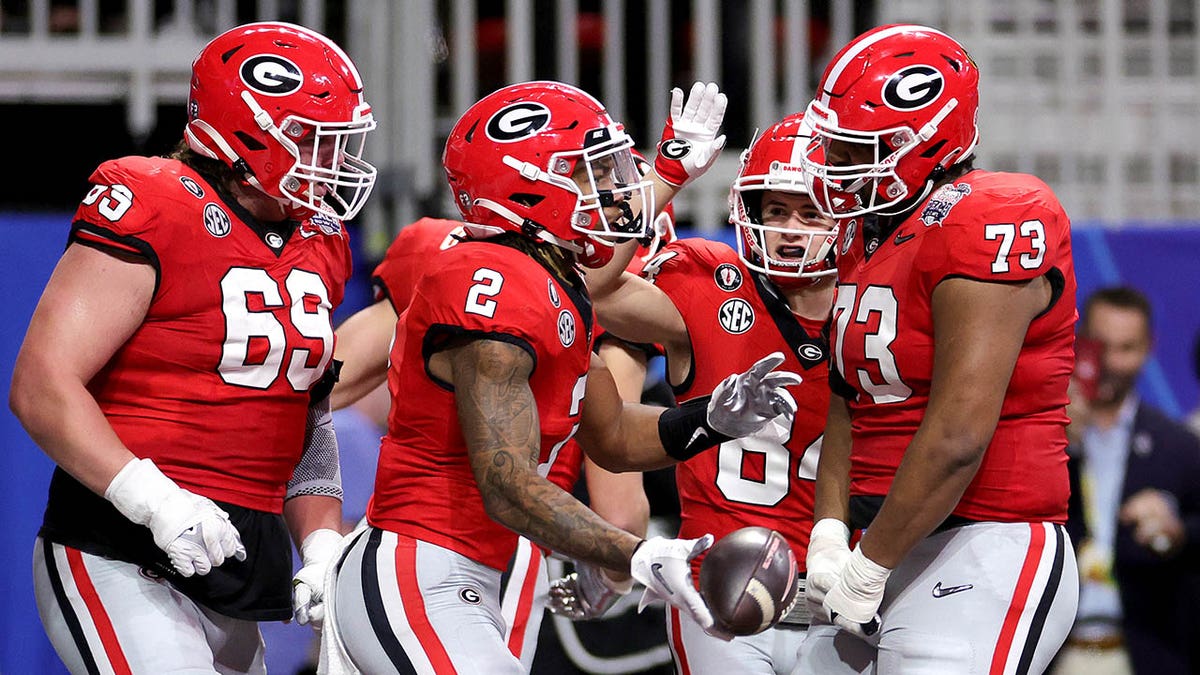 Georgia celebrates touchdown