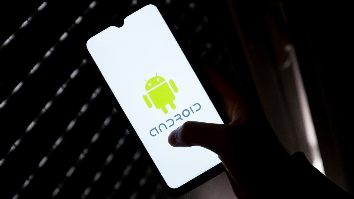 An Android logo on a phone