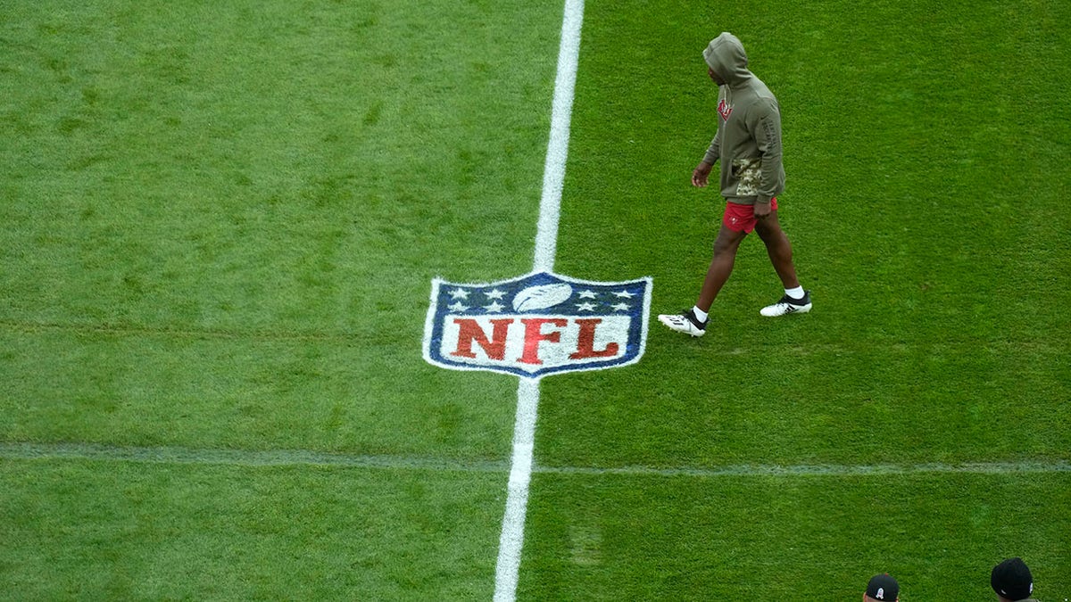 Tire marks on the Browns field