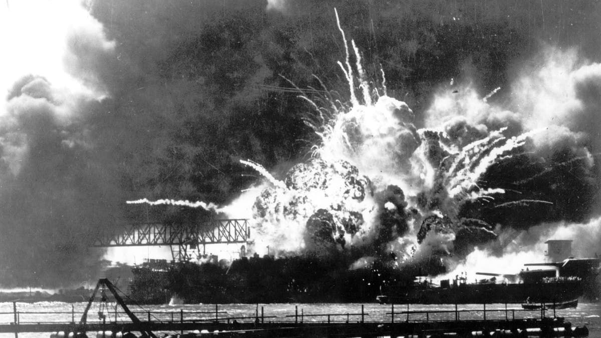 USS Shaw explodes during Pearl Harbor attack