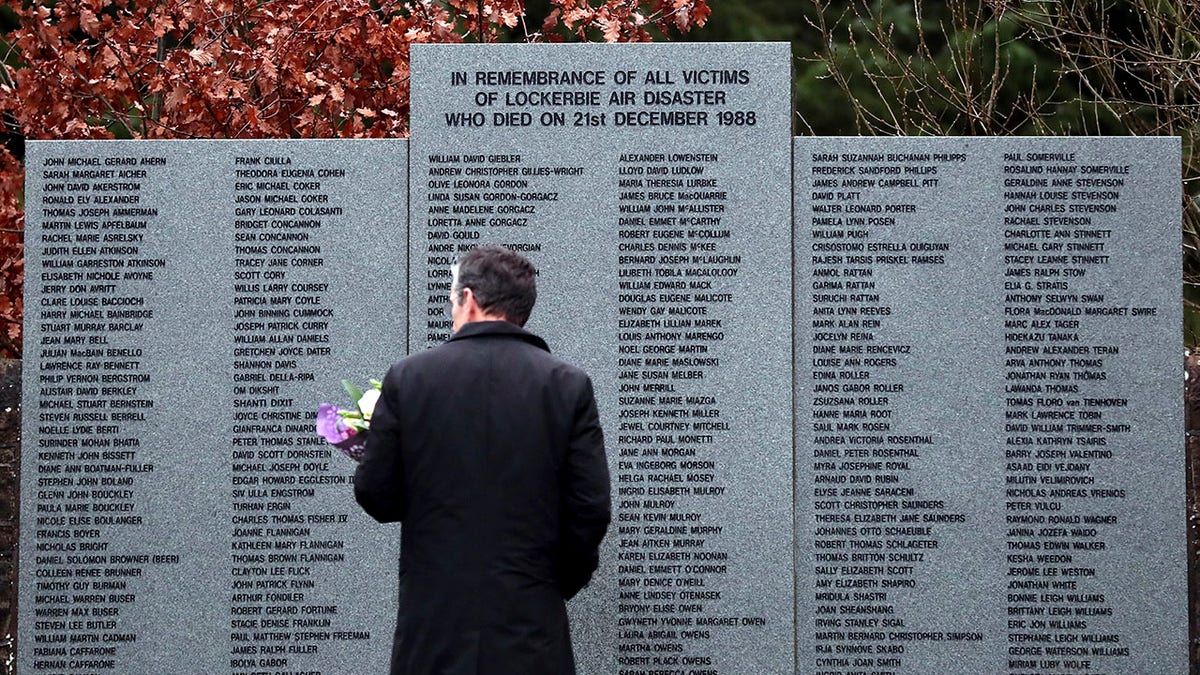Lockerbie memorial with victims names