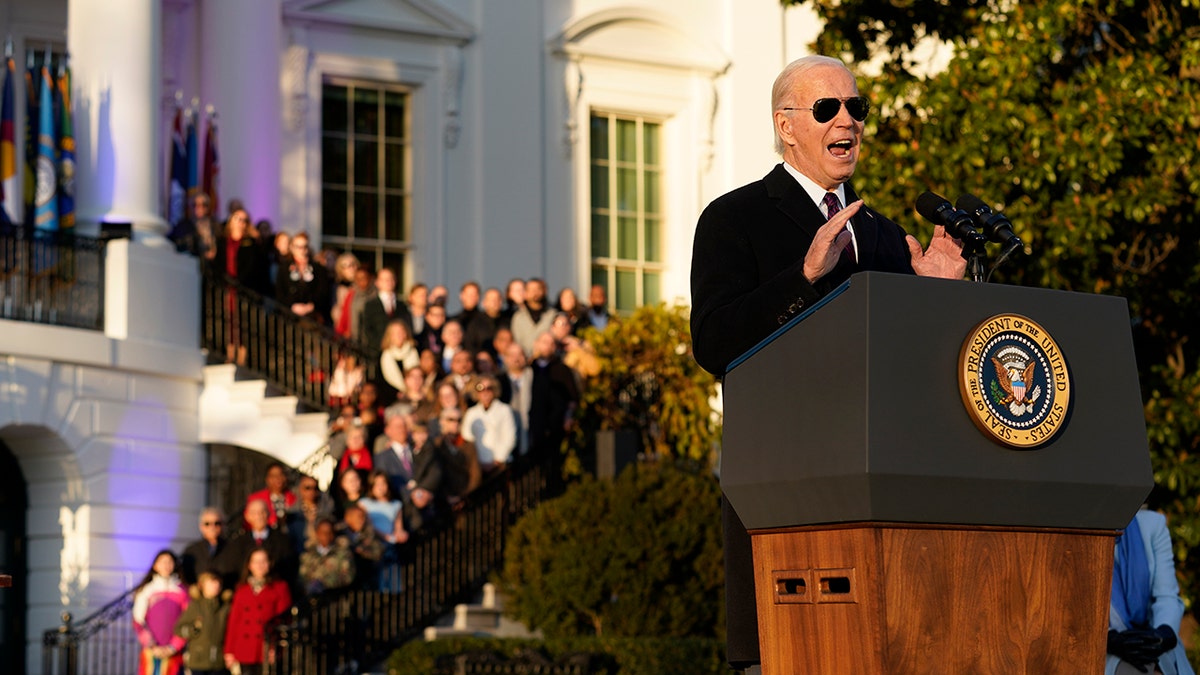 Biden behind a podium