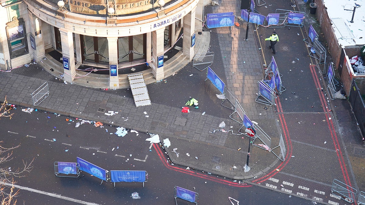 Birdseye view of the Brixton O2 Academy crimescene