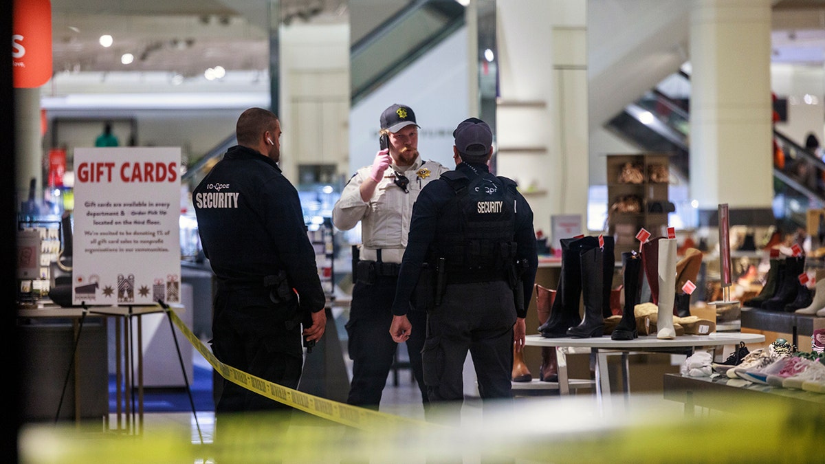 Security personnel inside the mall