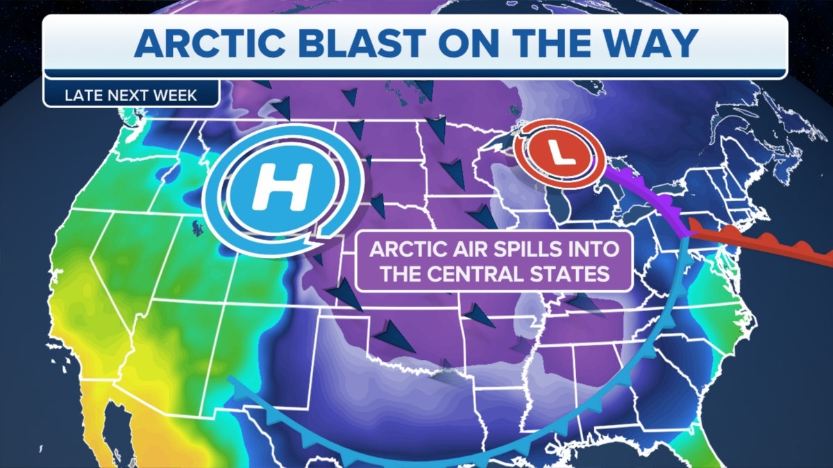 Arctic air is forecast late next week