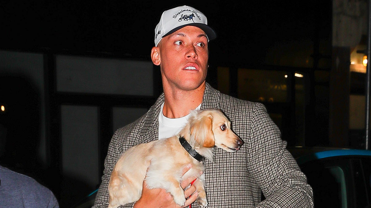 Aaron Judge in a long coat