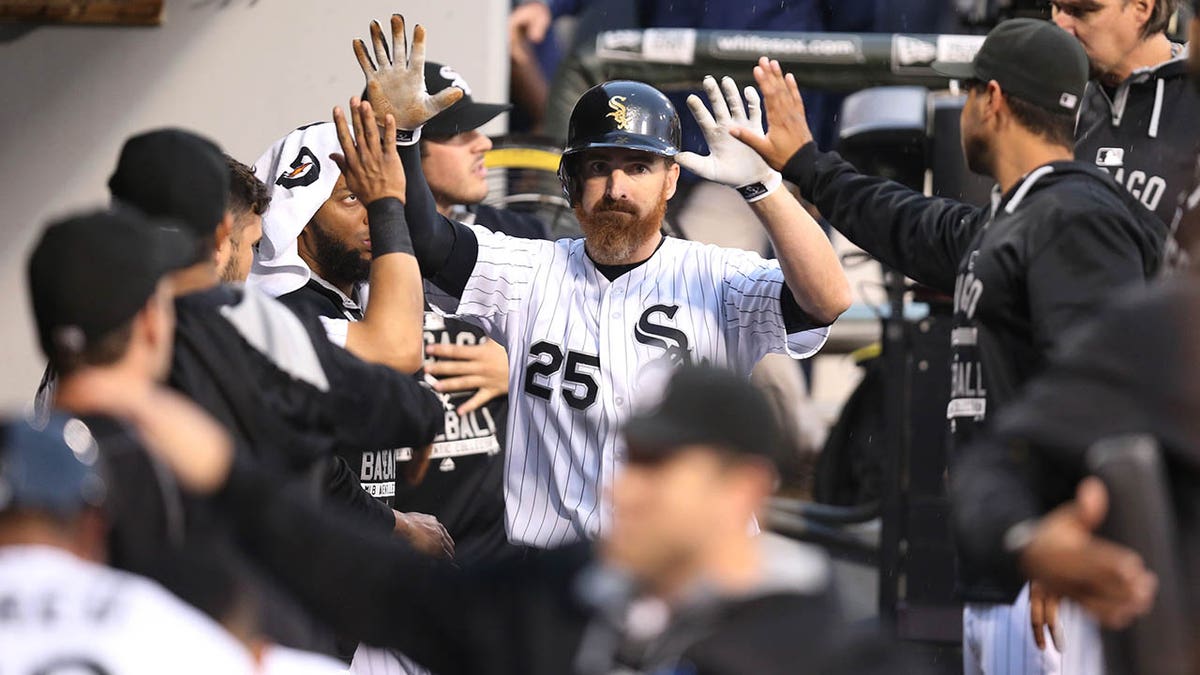 Adam LaRoche celebrates