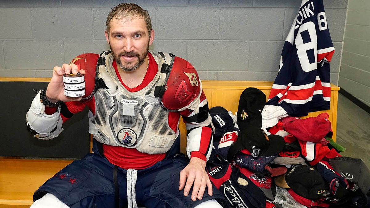Alex Ovechkin and his pucks