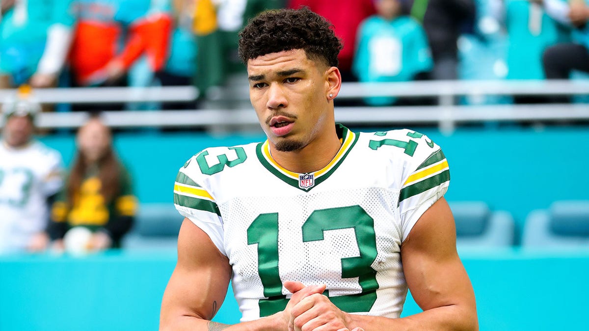 Allen Lazard of the Packers before a game